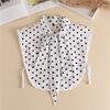 Polka Dots Fake Collar Shirt Women Half Shirt Shawl Detachable Collar Bowknots False Collar Lapel Blouse Woman Faux Col