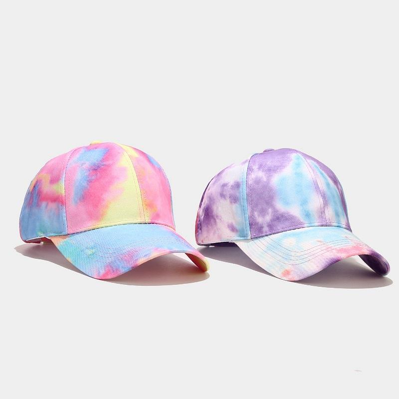 New Fashion Colorful Tie-Dye Baseball Cap Spring Men'S And Women'S Trend Lovers Hat Outdoor Sports Adjustable Sun Graffiti Bones