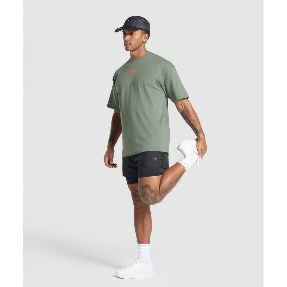 Gymshark Running Graphic T shirT uniT Green A7a2k Ecjf