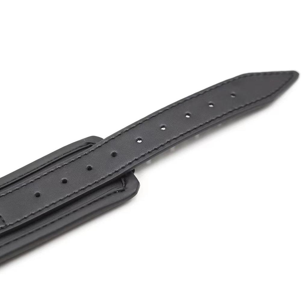 Cătușe SM din Piele Neagră cu Lanț cu Cataramă Suspendată pentru Antrenament de Pasiune pentru Bărbați și Femei