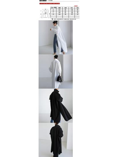 Korejský šik retro větrovka se stojáčkem: Dlouhý rukáv, jednořadé zapínání, volný střih pro ženy