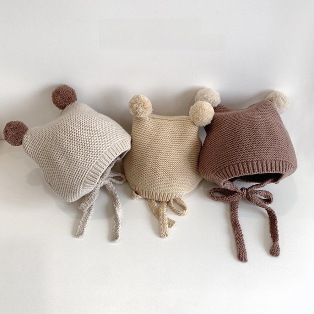 Soft Material Knitted Hat Pom-pom Design Knit Cap Stylish Baby Hat  For Boys