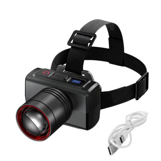 

Светодиодный налобный фонарь, перезаряжаемый фонарик с датчиком движения, цифровой дисплей, высокая яркость, водонепроницаемый