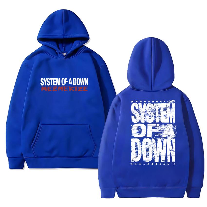 Rock band System of A Down Mezmerize 2025 Album Vintage metal streetwear Unisex hip hop Casual Hoodie Unisex Fleece pullover