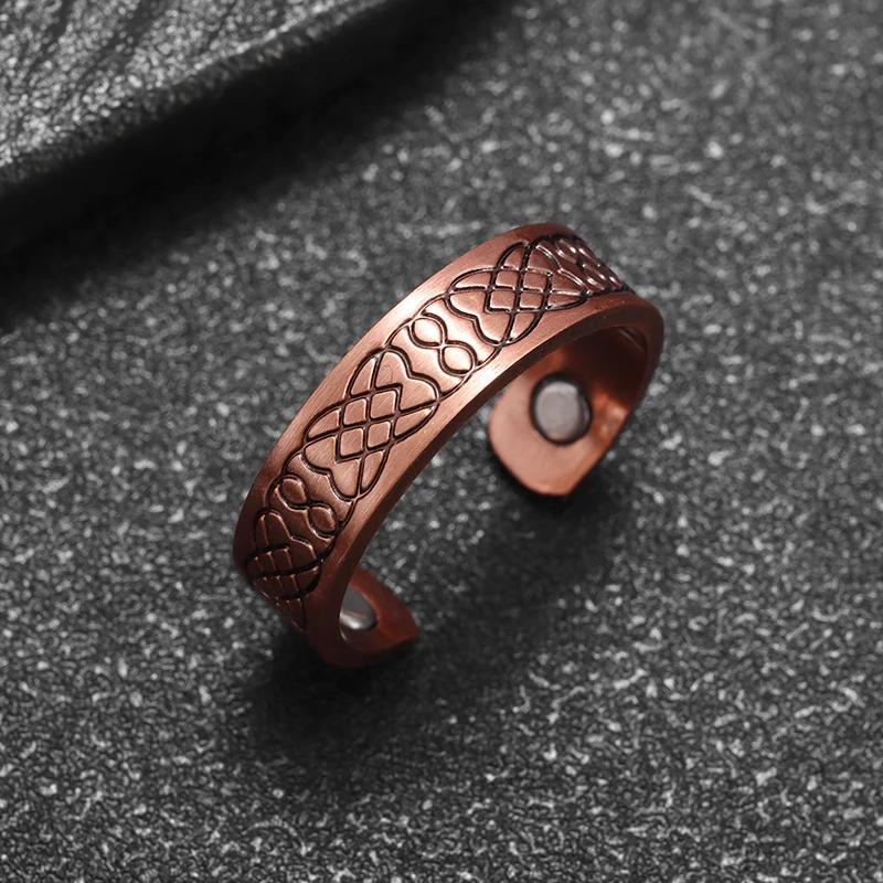 Celtic Bear Claw Copper Ring Magnetic Energy Treatment Joint Pain Ring for Women Men Retro Fashion Healthy Weight Loss Jewelry
