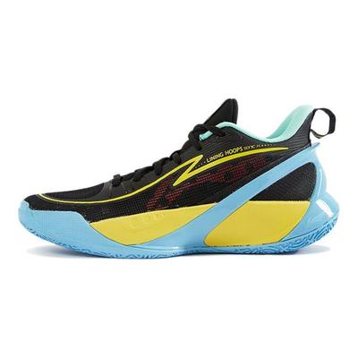 LiNing Sonic 10 V2 Comfortable Performance Low Top Kids Basketball Shoes Kids Basketball Shoes Black Yellow Blue ABPS033-6