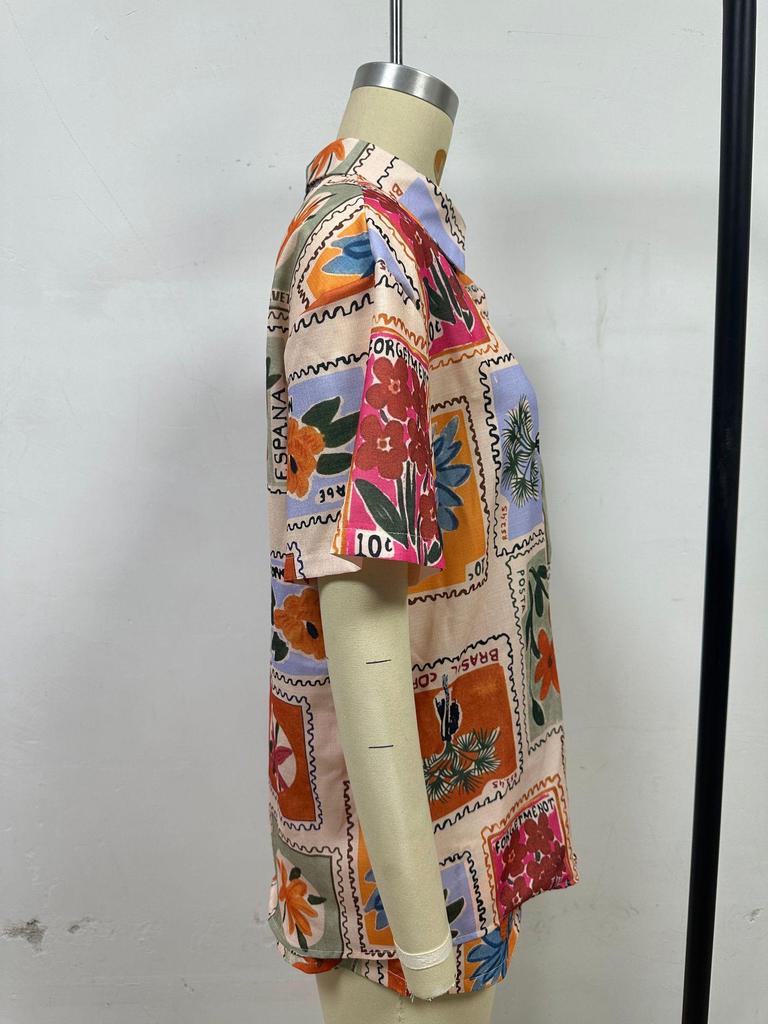 Europejski i Amerykański Letni Styl Kurortowy Zestaw Koszula i Szorty Casual - 25 Lat W Magazynie