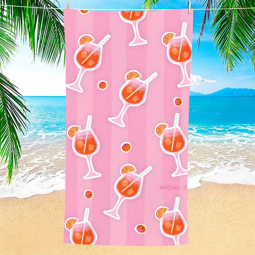 Towel Microfiber beach towel, quick-dry, sand-free, ultra-fine fiber, super soft. A-Aperol Spritzs