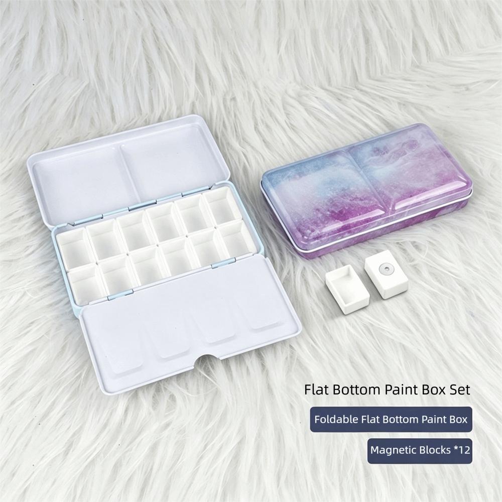 Metal Construction Watercolor Paint Box Small Size Folding Paint Box For Gouache Painting
