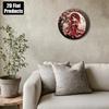Metal Wall Art Japanese Geisha Round Decor Home Office Holiday Gift