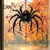 Store Display Decorations Scary Black Spider Static Window Clings, Web Glass Stickers, Reusable Horror Party Decals for Haunted House Halloween