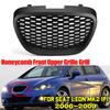 Kühlergrill für die Motorhaube des Seat Leon MK2 1P1 2006–2009, schwarzer Frontgrill aus Wabengewebe, ohne Emblem, Sport-Renngrill