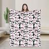 Super Soft Blanket Plane Travel Classic Black And White Cow Spot Throw Blanket Novelty  Bedspread For Couch Bed