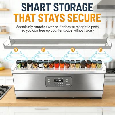 Extendable Steel Over The Stove Shelf Magnetic Stove Top Storage Shelf Heavy Duty Back of Stove Spice Organizer Rack