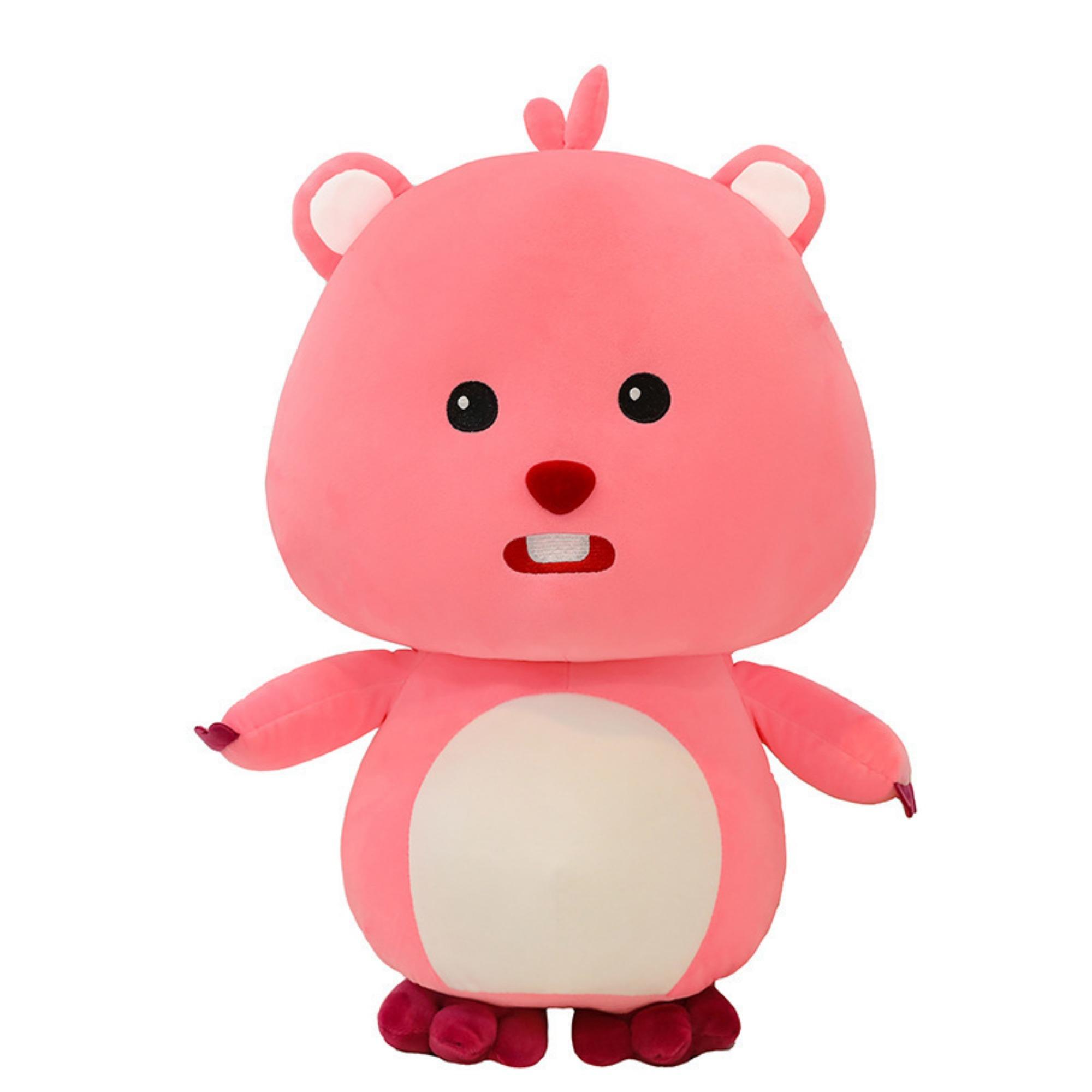 

New cute beaver Ruby plush toy, creative doll, birthday gift 35cm【0.25kg] рожевий