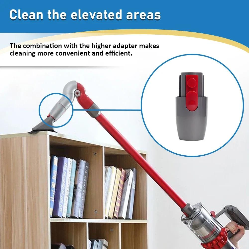 Quick Release Top Bottom Adapter Accessories For Dyson V7 V8 V10 V11 V15 Vacuum Cleaner Part Low Reach Adaptor Spare Parts