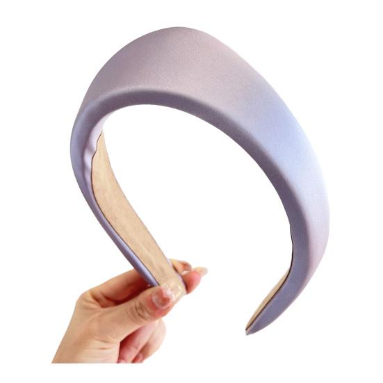 

Women Headband Wide Brim Satin Triangle Headband Face Shaping Makeup Washing Hair Hoop Non-Painful Daily Hair Accessory фіолетовий