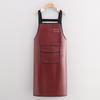 Waterproof PU Leather Apron for Kitchen & Catering - Oil-Proof, Custom Logo, Unisex Design
