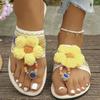 Fashion 2025 Bohemia Flower Flats Slippers Women Beach Vacation Clip Toe Sandals Woman Fashion Embroidery Non Slip Flip Flops Female 43