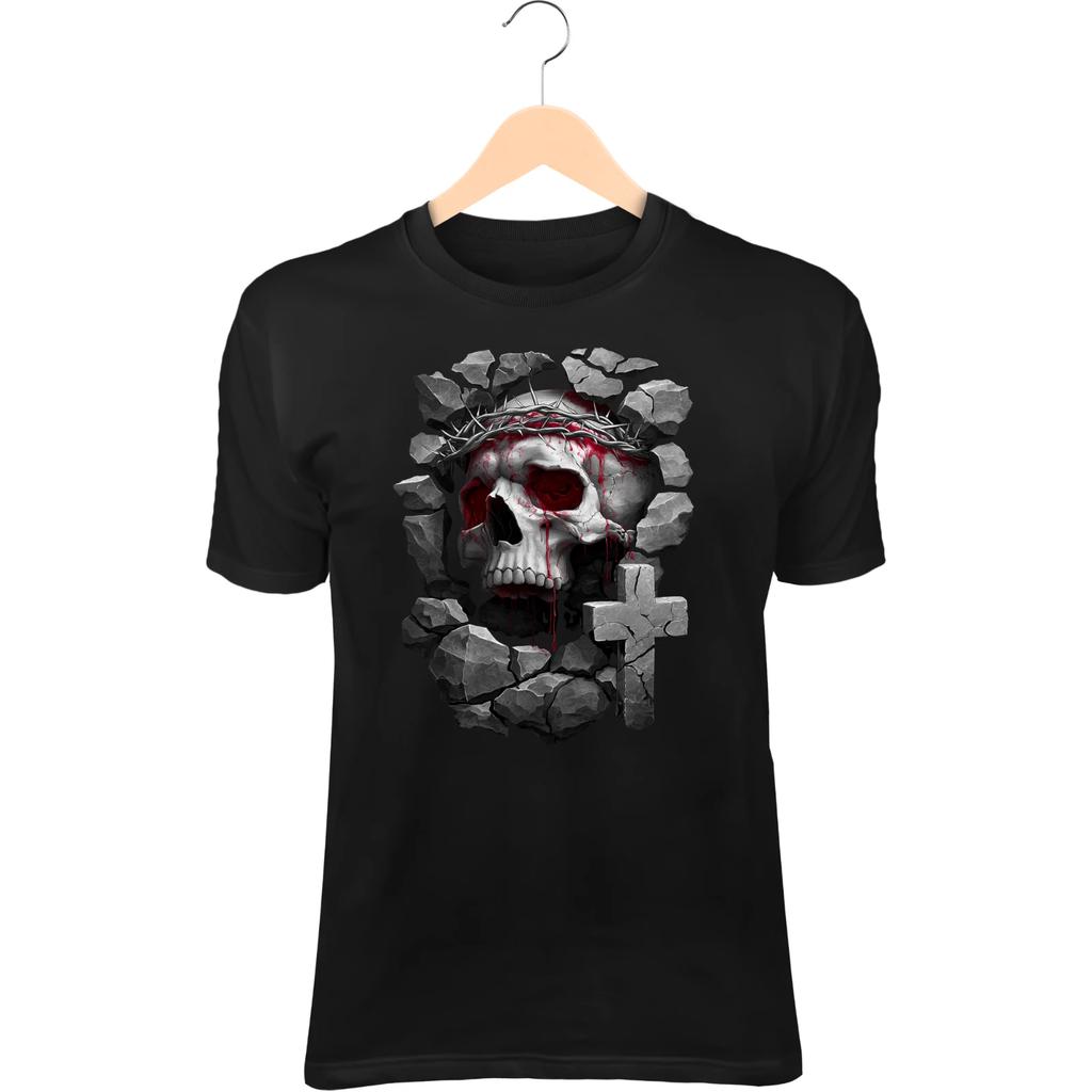 Skull Crown T-Shirt – Thorns & Bleeding Eyes, Gothic Symbolism