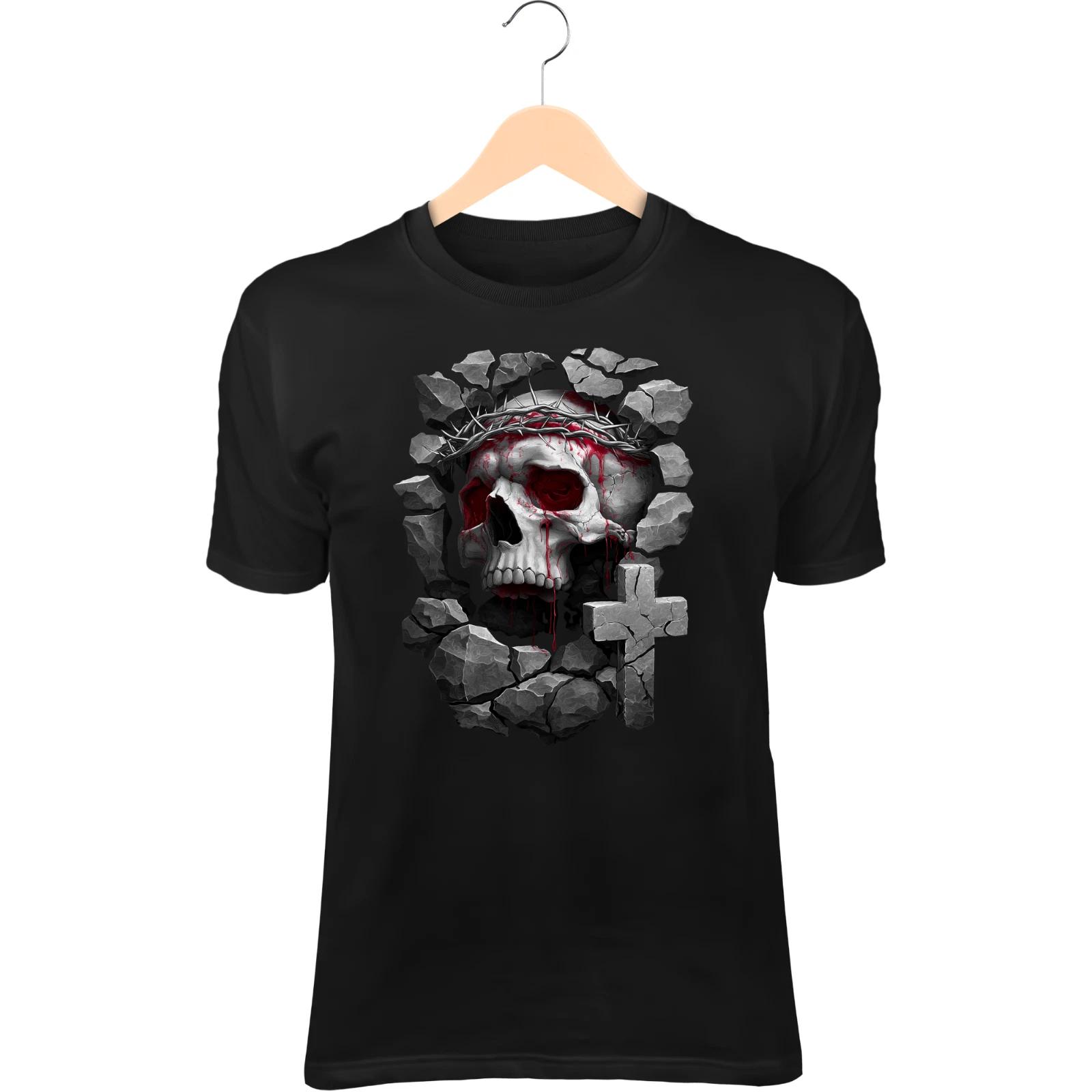 Skull Crown T-Shirt – Thorns & Bleeding Eyes, Gothic Symbolism L