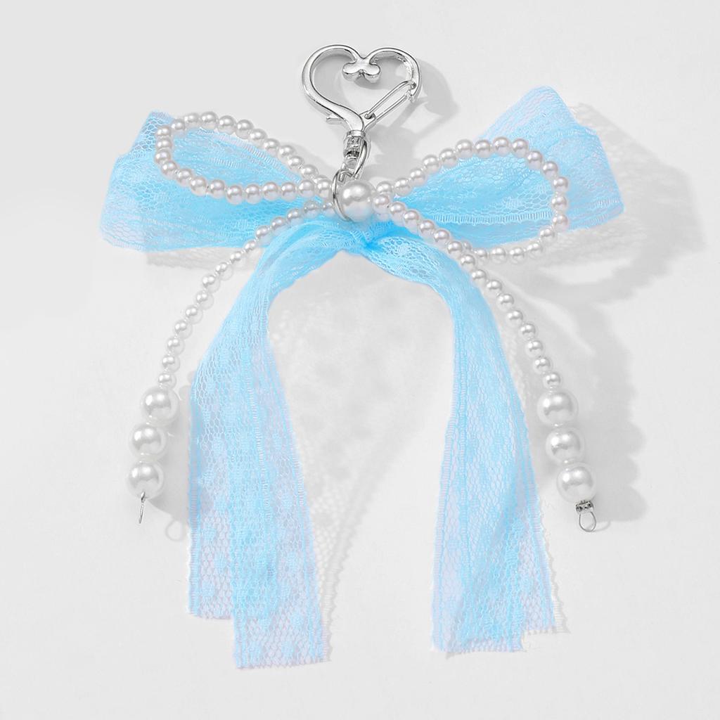 Sweet Lace Bow Beaded Keychain Y2K Phone Charm Pendant Bag Hanging Pendant Fashion Bags Keychain Accessories Cute Gift For Women