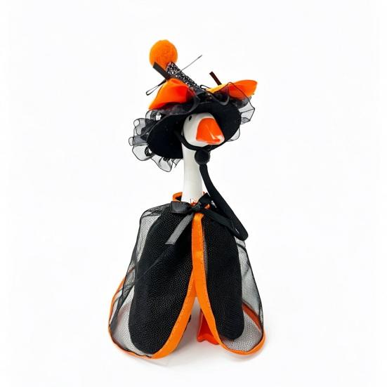 Halloween Desk Goose Outfit, Goose Witch Cape And Pointed Hat, Ghost Hoodie, Holiday Costume for 7-Inch Desk Goose Statue