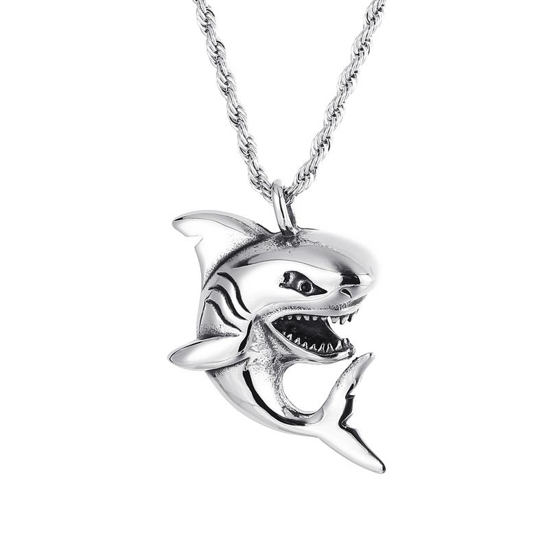 Kalen Stainless Steel Shark Pendant Necklace for Men High Quality Charm Women's Choker Trend Jewelry  3 Color Souvenir Gifts