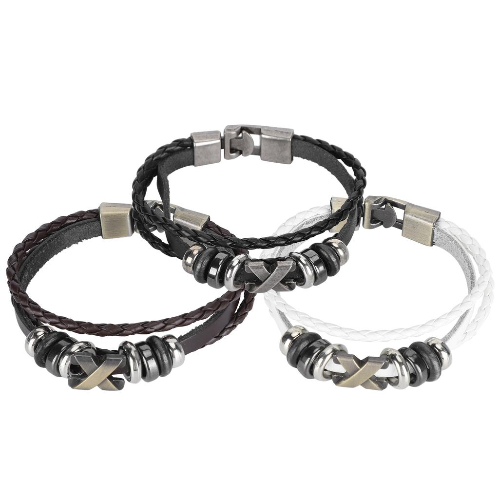 Hand Rope MultiLayer Knit Bracelet Handmade Fashionable Leather Couple Wristband