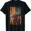 Retro Choklad Labrador med USA-flagga Pappa Mamma T-shirt