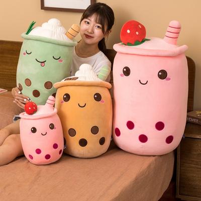 Amazon Niedliche Frucht Milchtee Tasse Plüschtier Frucht Wurfkissen Erdbeere Matcha Tasse Kreative Puppe