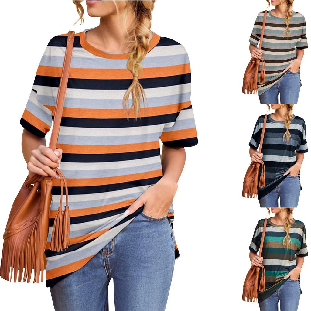 Women's T-Shirt Short Sleeve Round Neck Summer Top Casual Loose Basic T-Shirt