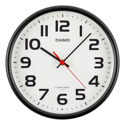 CASIO Wall Simple Can Be Used As a Wall Clock or Table Clock IQ-800J-1JF Clock, Radio-Controlled, Black, Analog, Design,