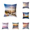 Winter Sunrise Sunset Snow Scene Throw Pillow Cover Sofa Decorative Pillow Cover Chair Cushion Cover Room Aesthetics Home Decor