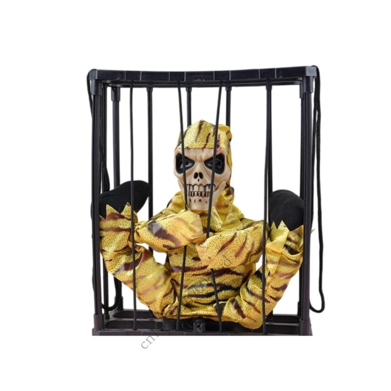 Elektriska kustīga Hallowīna šausmīga skeleta būra