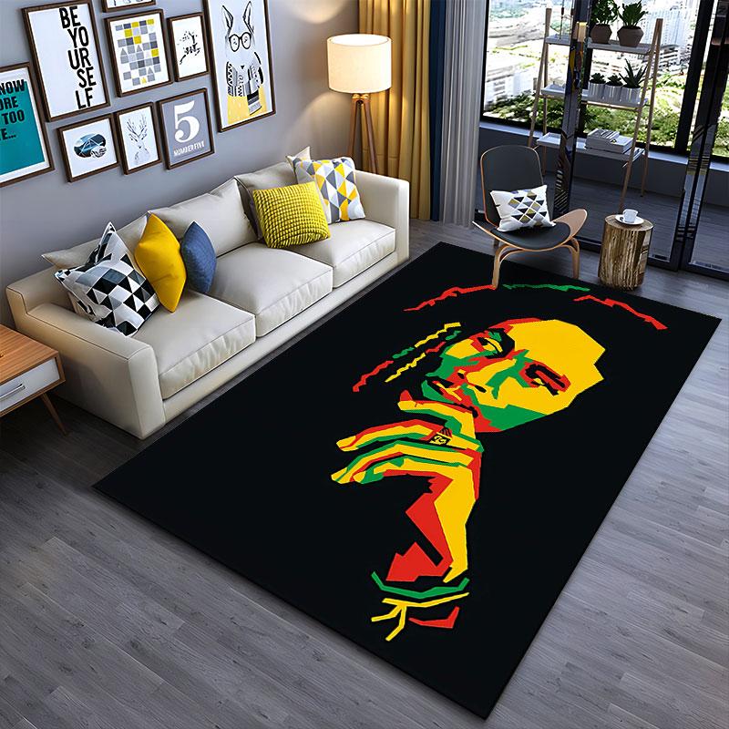 Colorful Abstract Face Art Carpet suitable as a non-slip mat for the living room or bedroom sofa