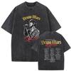 Vintage Washed Rapper Bruno Mars New Album  Graphic T Shirts Mens Hip Hop Pop Loose Fashion Short Sleeve Tshirt Streetwear