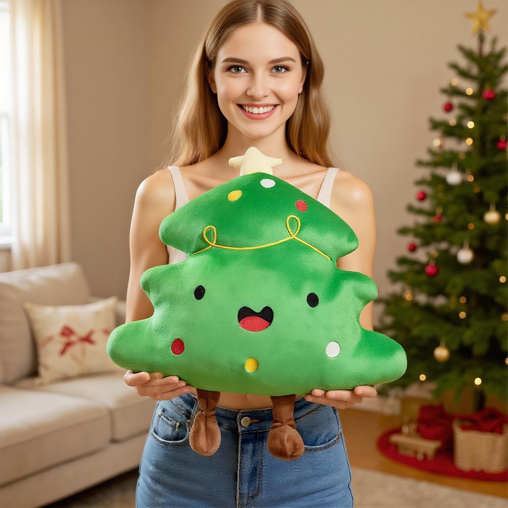 Cartoon Christmas Snowman Christmas Tree Pillow Gingerbread Doll Sofa Cushion Holiday Decoration