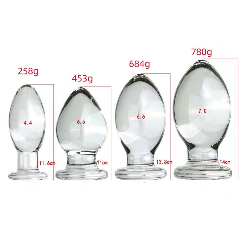VaHppy Glass Anal Plugs Large 780g Diameter 7cm Duck Egg Style Sex Toys Masturbator Extension Training Lesbian Gay SM BDSM Sex