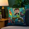 Cartoon B-Ben 10 Cool Kissenbezug Plüschstoff Weich Beidseitiger Druck Sofakissenbezug Dekokissenbezüge