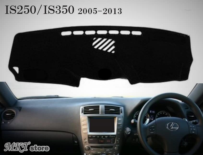 MKT Dashboard Mat Cover for Lexus Polyester IS250/IS350 2005-2013 [High-Quality Material] (Brown Edge)