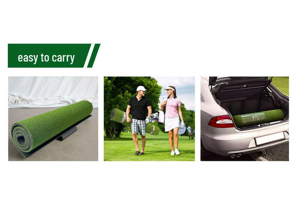 Premium Outdoor Golf Practice Mat - Swing & Hit with Realistic Green Grass