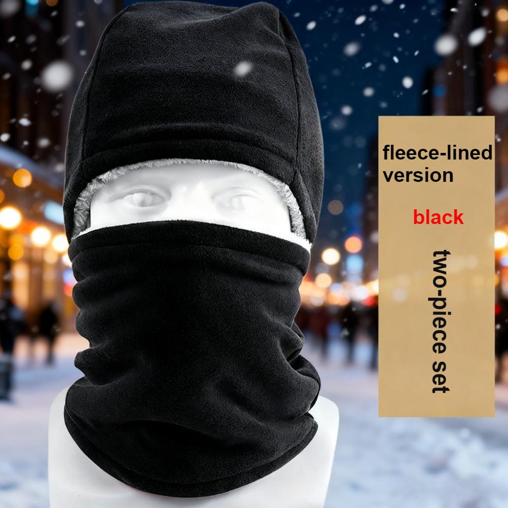 

Зимний велосипедный шлем, маска для лица, балаклава, лыжный, ветрозащитный, для пешего туризма, термо, противоскользящий флис, многофункциональная, с начесом, защита шеи чёрный