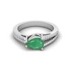 925 Sterling Silver 2.00 Cts Pear Shape Natural Emerald Split Shank Wedding Women Ring