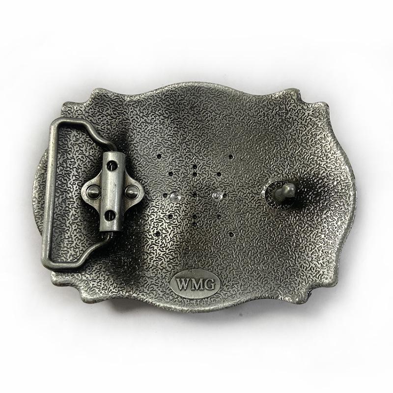 Ethnic Style Oval Eagle Leather Belt Buckle with Flower Design