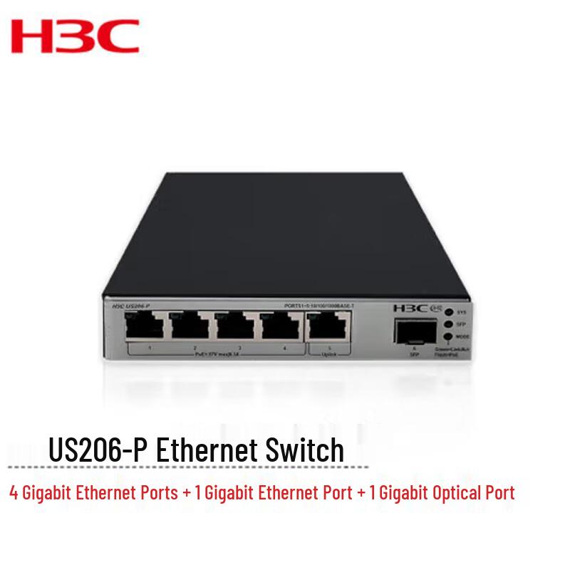 

H3C US206-P 6-Port Gigabit Managed PoE+ Switch