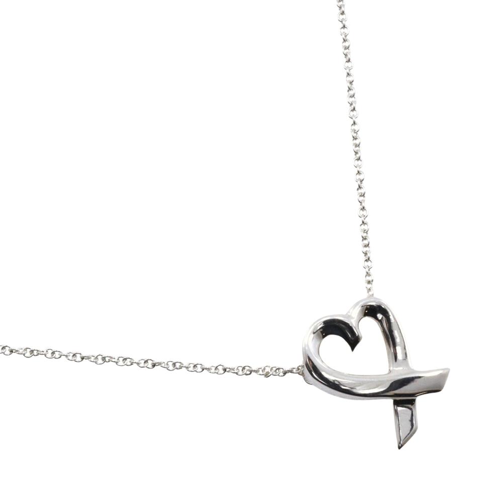 

TIFFANY&Co. Loving heart Necklace Paloma Picasso Silver925 heart 2.6g Women Used