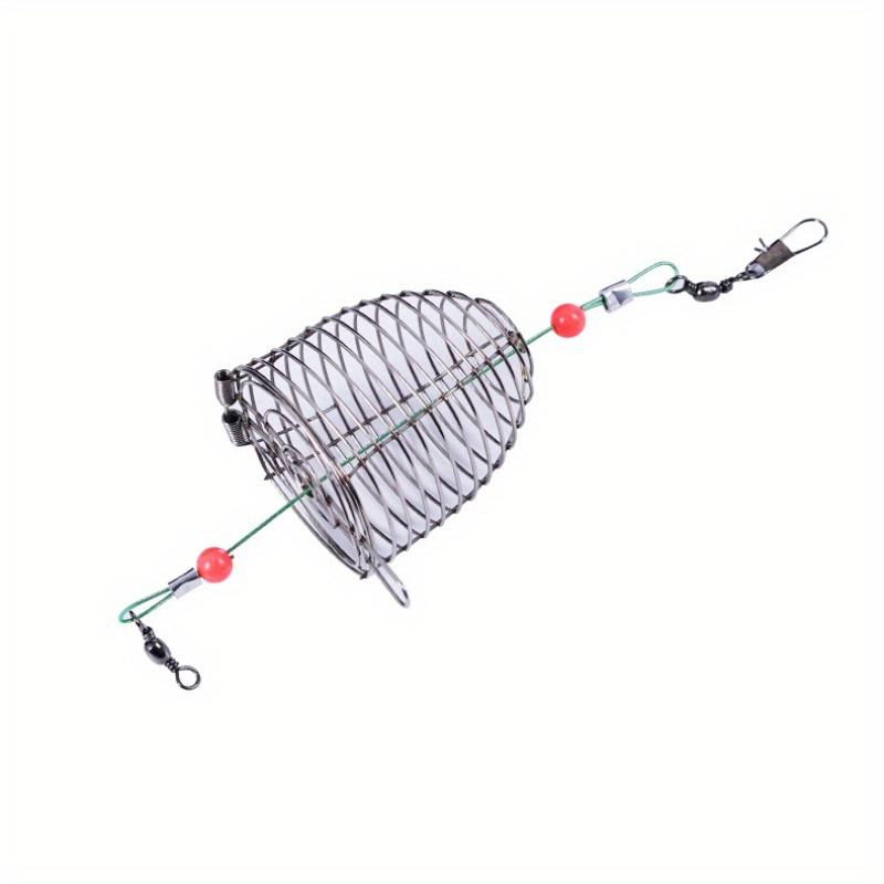 2pcs Stainless Steel Metal Trap Bait Trap Fishing Bait Feeder Fish Bait Cage Bait Cage