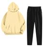 Women's Fashionable Relaxed-Fit Hooded Sweatshirt With Pockets And Fleece-Lined Trousers Set