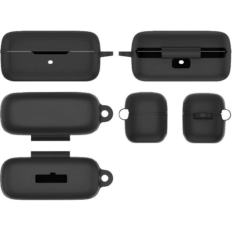 SKPY Premium Silicone Anti-Fall Protective Case Compatible with EarFun Free Pro 3 with Carabiner Protective Cover for Boys Girls Womens Mens